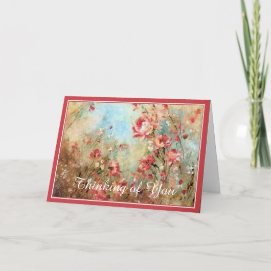 Roze aquarel bloemen kaart (Voorkant)