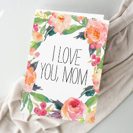 Roze Aquarel Bloemen Kaart