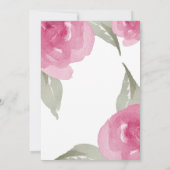 Roze Aquarel Bloemen Kaart (Achterkant)