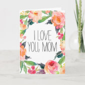 Roze Aquarel Bloemen Kaart (Voorkant)