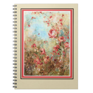Roze aquarel bloemen notitieboek