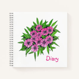 Roze Aquarel Bloemen Notitieboek