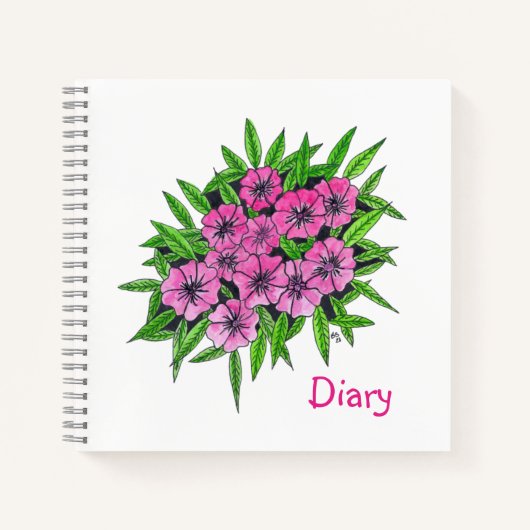 Roze Aquarel Bloemen Notitieboek (Voorkant)