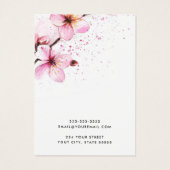 Roze aquarel bloemen oorbelkaart visitekaartje (Achterkant)