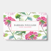 Roze Aquarel Bloemen Patroon Badge (Achterkant)