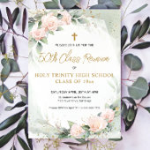 Roze Aquarel Bloemen Religieuze Klas Reünie Kaart