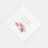 Roze Aquarel Bloemenschrift Aangepaste Bruiloftssh Servet (Hoek)