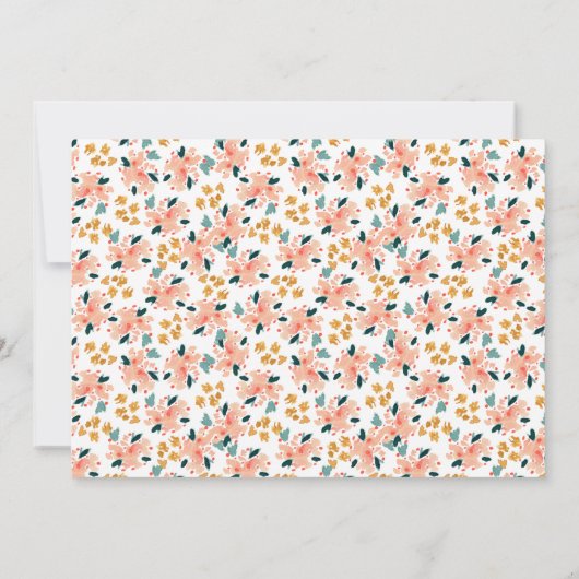 Roze Aquarel Bloementuin Baby Shower Bedankkaart (Achterkant)