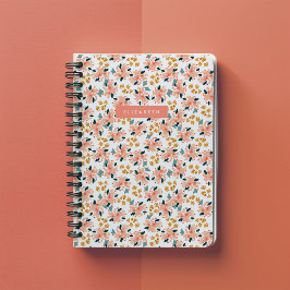 Roze Aquarel Bloementuin Persoonlijk Notitieboek