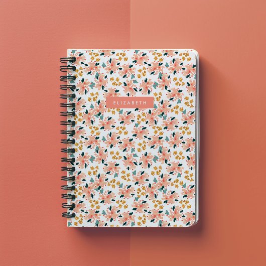 Roze Aquarel Bloementuin Persoonlijk Notitieboek