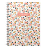 Roze Aquarel Bloementuin Persoonlijk Notitieboek (Voorkant)