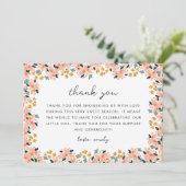 Roze Aquarel Bloemetuin Baby Shower Bedankkaart (Staand voorkant)