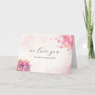 Roze Aquarel Bloemige Gelukkige Moedersdagkaart Kaart