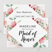 Roze Aquarel Bloemige Trouvaille Uitnodigingskaart (Voorkant / Achterkant)