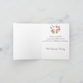 Roze aquarel bloemkruis Pasen Kaart (Binnen)