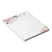 Roze aquarel bloemmotief notitieblok (Schuin)