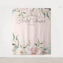 roze aquarel bloemrijke chic bruiloftsshower achte