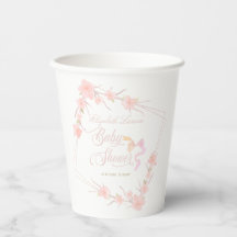 Roze Aquarel Bloemrijke Elegante Baby Shower