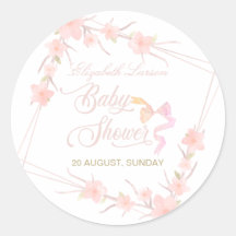 Roze Aquarel Bloemrijke Elegante Baby Shower