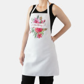 Roze aquarel bloemstuk gepersonaliseerd schort (Insitu)