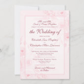 Roze Aquarel Boho Chic Pioenrozen Formele Trouwdag Kaart (Voorkant)
