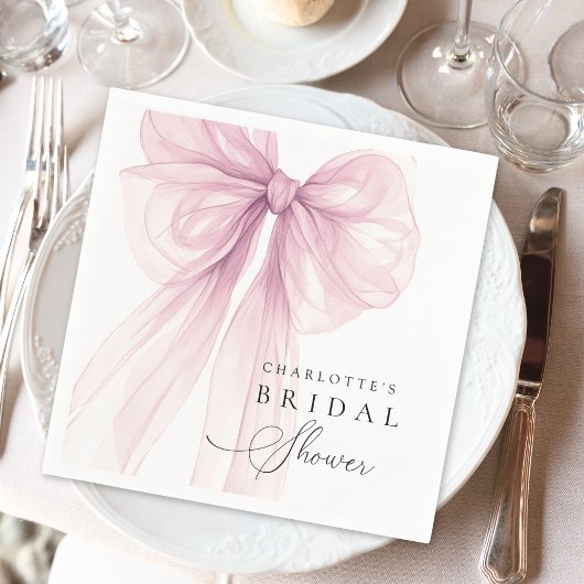 Roze Aquarel Boog Bruidsdiner Servet