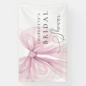 Roze Aquarel Boog Bruidsdiner Spandoek (Verticaal)
