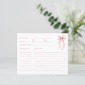 Roze Aquarel Boog Bruidsfeest Recept Geschenk (Staand voorkant)