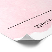 Roze aquarel brengt uw stem Baby Naam Stemmen Poster (Hoek)