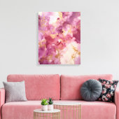 Roze aquarel canvas afdruk (Insitu (Woonkamer))