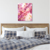 Roze aquarel canvas afdruk (Insitu (Slaapkamer))