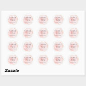 Roze Aquarel Cirkel Bedankt Ronde Sticker (Vel)
