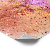 Roze Aquarel Confetti Gastboek Aanmeld Teken Poste Poster (Hoek)