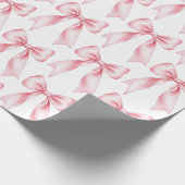 Roze Aquarel Coquette Strik Trendige Vrouwelijke M Cadeaupapier (Hoek)