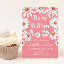 Roze Aquarel Daisy Meisje Baby Shower
