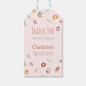 Roze Aquarel Dessert Patroon Kinderen Verjaardag Cadeaulabel (Voorkant)