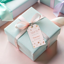 Roze Aquarel Dessert Patroon Kinderen Verjaardag Cadeaulabel