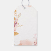 Roze aquarel Eerste heilige communie dank je Cadeaulabel (Achterkant)