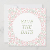 Roze Aquarel Elegante Bloem Bruiloft Save The Date (Voorkant)