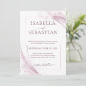 Roze Aquarel Elegante Trouw Kaart (Staand voorkant)