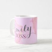Roze aquarel elegantie koffiemok (Voorkant links)