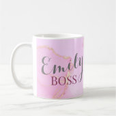 Roze aquarel elegantie koffiemok (Links)