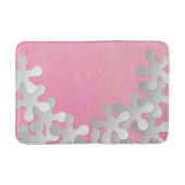 Roze Aquarel en Witte Bloemen Badmat (Voorkant)