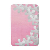Roze Aquarel en Witte Bloemen Badmat (Voorkant Verticaal)