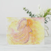 Roze aquarel engel (Staand voorkant)