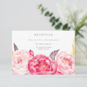 Roze Aquarel Engelse Boeket Ontvangstkaart Kaart (Staand voorkant)