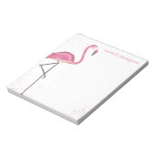 Roze Aquarel Flamingo Eenvoudig Stijlvol Chic  Notitieblok (Linkerzijde)