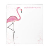 Roze Aquarel Flamingo Eenvoudig Stijlvol Chic  Notitieblok (Voorkant)
