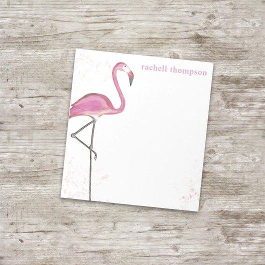 Roze Aquarel Flamingo Eenvoudig Stijlvol Chic  Notitieblok