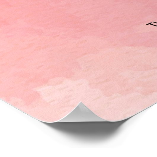 Roze Aquarel Gastboek Handtekening Poster (Hoek)